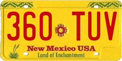 NM license plate 360TUV