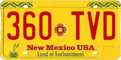 NM license plate 360TVD