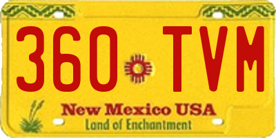 NM license plate 360TVM