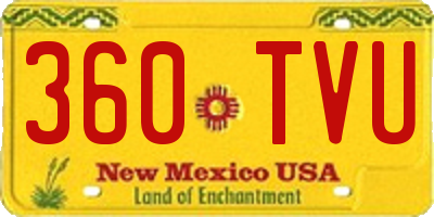 NM license plate 360TVU