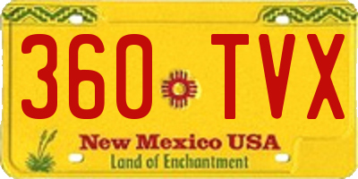 NM license plate 360TVX