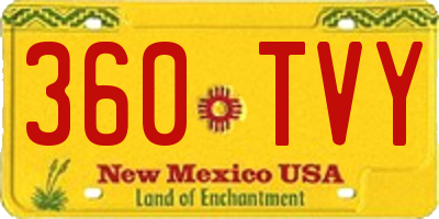 NM license plate 360TVY