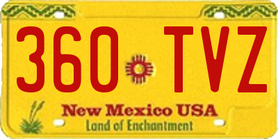 NM license plate 360TVZ
