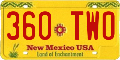 NM license plate 360TWO