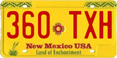 NM license plate 360TXH