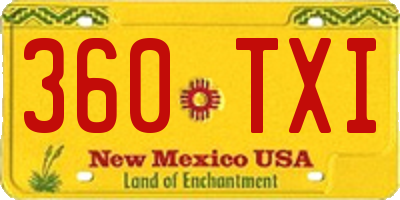 NM license plate 360TXI