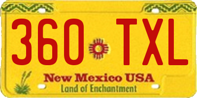 NM license plate 360TXL
