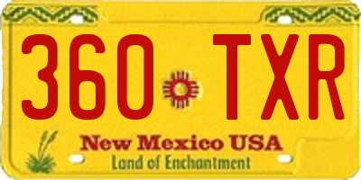 NM license plate 360TXR