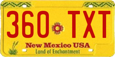 NM license plate 360TXT