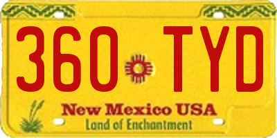 NM license plate 360TYD