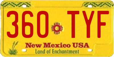 NM license plate 360TYF