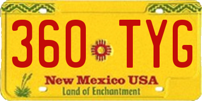 NM license plate 360TYG