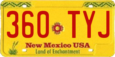 NM license plate 360TYJ