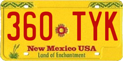 NM license plate 360TYK