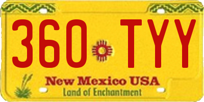 NM license plate 360TYY
