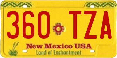 NM license plate 360TZA