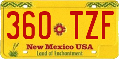 NM license plate 360TZF