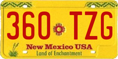NM license plate 360TZG