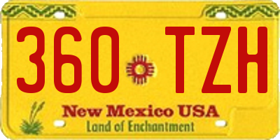 NM license plate 360TZH