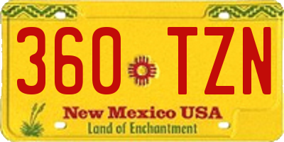 NM license plate 360TZN