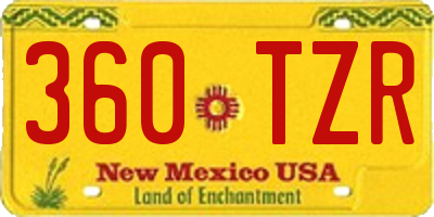 NM license plate 360TZR