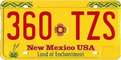 NM license plate 360TZS