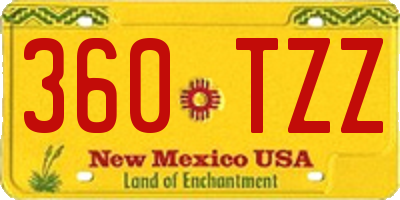 NM license plate 360TZZ