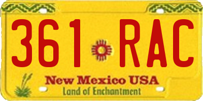 NM license plate 361RAC