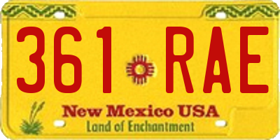 NM license plate 361RAE