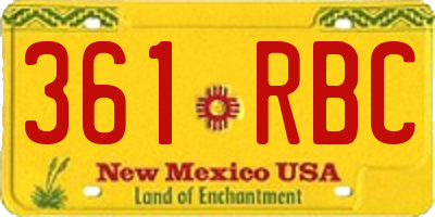 NM license plate 361RBC
