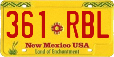 NM license plate 361RBL