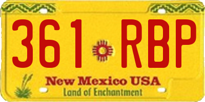 NM license plate 361RBP