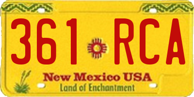 NM license plate 361RCA