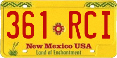 NM license plate 361RCI