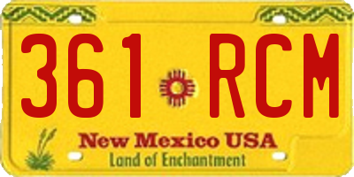 NM license plate 361RCM