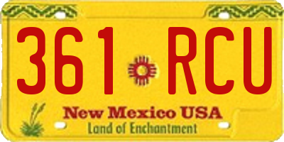 NM license plate 361RCU