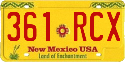 NM license plate 361RCX