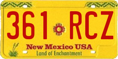 NM license plate 361RCZ