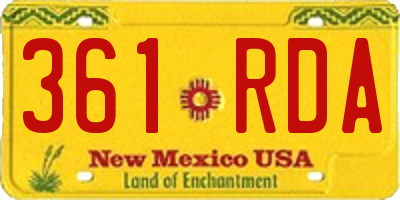 NM license plate 361RDA