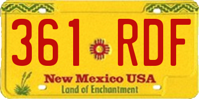 NM license plate 361RDF
