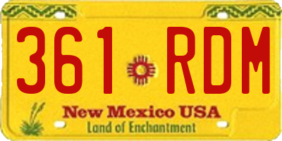 NM license plate 361RDM