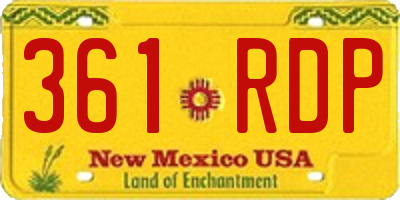 NM license plate 361RDP