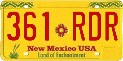 NM license plate 361RDR