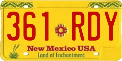 NM license plate 361RDY