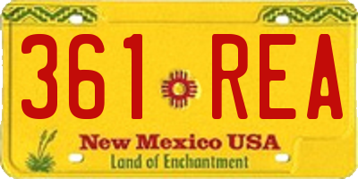 NM license plate 361REA