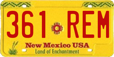 NM license plate 361REM