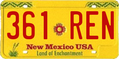 NM license plate 361REN