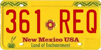 NM license plate 361REQ