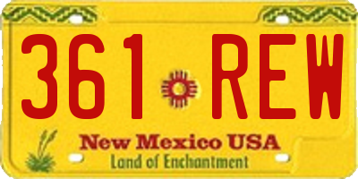 NM license plate 361REW