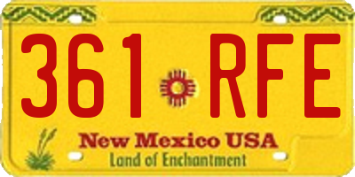 NM license plate 361RFE